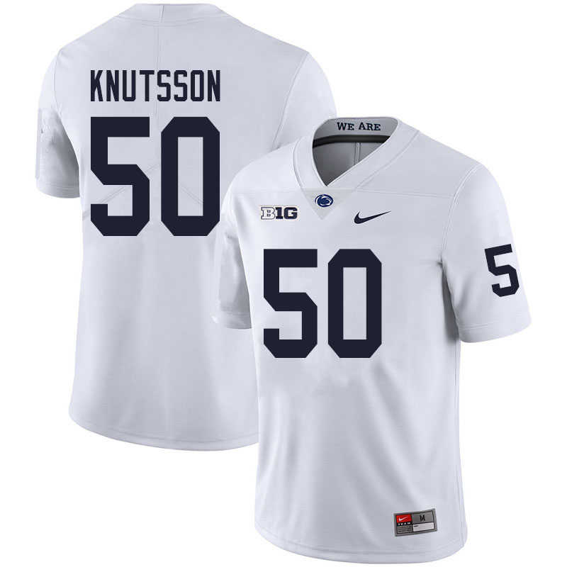 NCAA Nike Men's Penn State Nittany Lions WIll Knutsson #50 College Football Authentic White Stitched Jersey BYY3098ZS